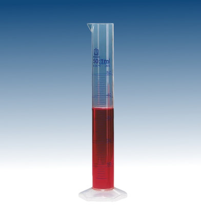 刻度量筒, 高型, B级, PP, 蓝色刻度