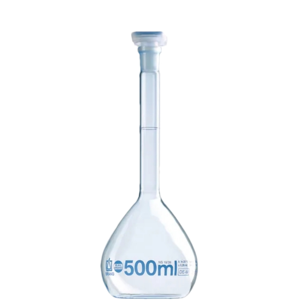 容量瓶, BLAUBRAND®, A级, DE-M, 硼 3.3, 带 PP/PE 塞, ISO 批次证书